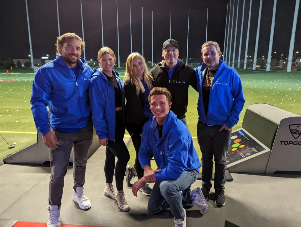 Changes fitness team at Top Golf celebrating George and Chris joining the team.